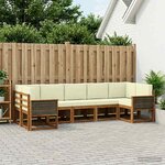 vidaXL Ensemble de canapés d'extérieur 7 pc Naturel et Crème