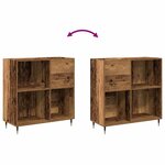 vidaXL Meuble à vinyles avec étagère chêne artisanal 85 x 38 x 89 cm
