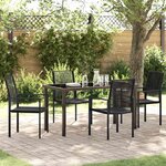 vidaXL Ensemble de salle à manger pour jardin 5 Pièces Noir Rattan PVC