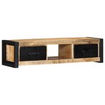 vidaXL Meuble TV 100x30x25 cm bois massif de manguier brut