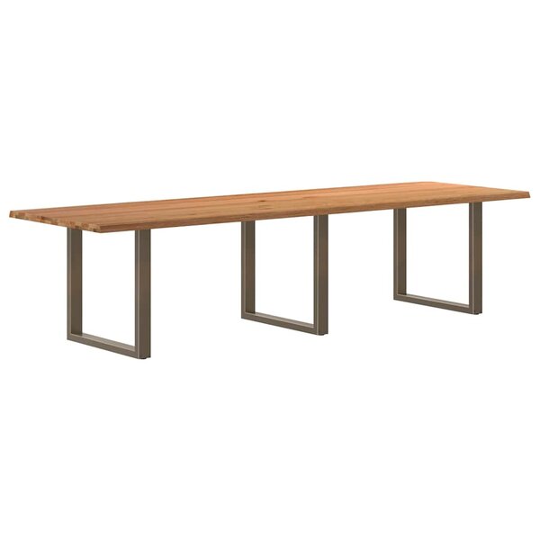 vidaXL Table à manger marron clair bois de chêne massif rectangulaire