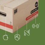 Pack and Move - Lot 10 Cartons Déménagement Premium - 60 X 30 X 30 - Extrême Résistance 25KG - Réutilisable - Poignées Renforcées - 1 Adhésif Offert