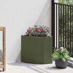 vidaXL Jardinière d'Angle Vert olive 30 x 30 x 35 cm Acier