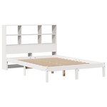 vidaXL Lit bibliothèque sans matelas blanc 120x200 cm bois pin massif