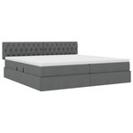vidaXL Lit avec rangement et matelas Gris foncé 200 x 200 cm