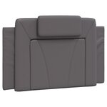 vidaXL Coussin de tête de lit gris 80 cm similicuir