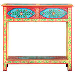 vidaXL Table console peinte à la main 80x35x75 cm Bois de manguier