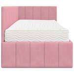 vidaXL Cadre de lit d'angle avec matelas Rose 80 x 200 cm Velours