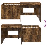 vidaXL Lit haut pour enfants avec bureau Chêne fumé Bois d'ingénierie