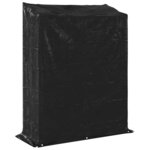 vidaXL Portant de bois de chauffage et housse de pluie acier galvanisé