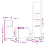 vidaXL Ensemble d'armoires salle de bain 3 Pièces blanc bois d'ingénierie