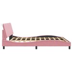 vidaXL Cadre de lit avec LED sans matelas Hanko rose 180x200 cm velours