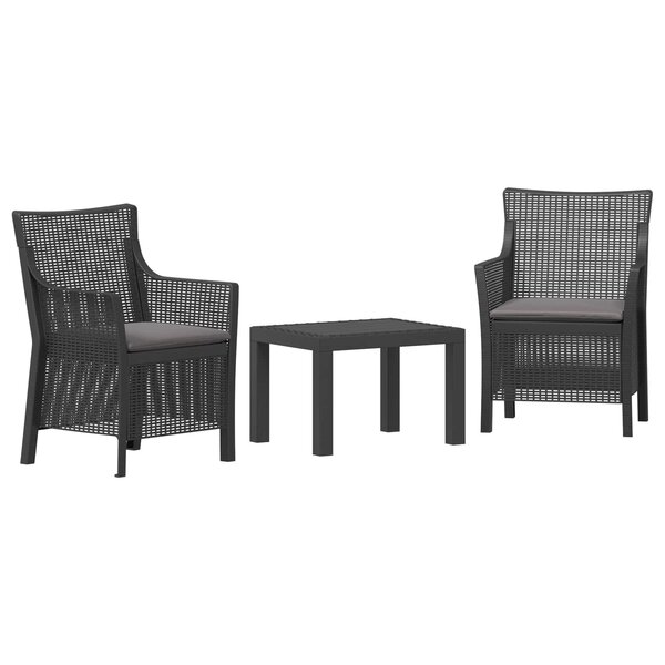 vidaXL Ensemble salon avec coussin 3 Pièces Anthracite PP