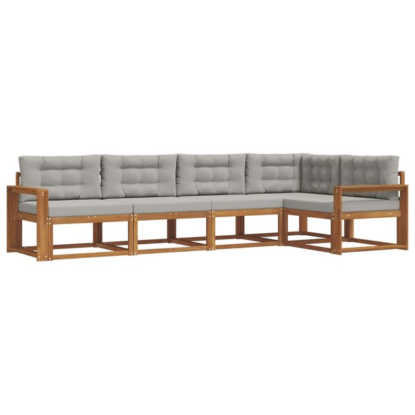 vidaXL Ensemble de canapés d'extérieur 5 pc Naturel et gris clair