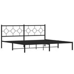 vidaXL Cadre de lit métal avec tête de lit noir 200x200 cm