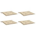 vidaXL Coussins de chaise jardin lot de 4 beige 50x50x4cm tissu oxford