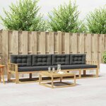 vidaXL Ensemble de canapés d'extérieur 4 pc Blanc et anthracite