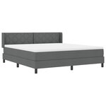 vidaXL Lit à ressorts avec matelas - Gris foncé  180 x 200 cm  en tissu.