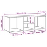 vidaXL Banc à chaussures Gris béton 105x35x35 cm Aggloméré