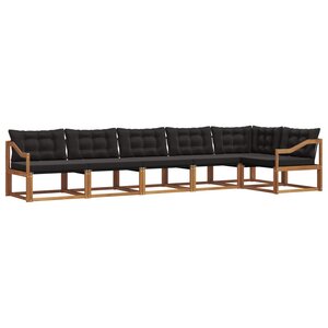 vidaXL Ensemble de canapés d'extérieur 6 pc Naturel et Noir
