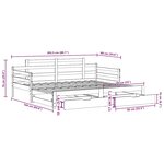 vidaXL Lit de jour avec gigogne et tiroirs sans matelas 80x200 cm