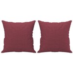vidaXL Canapé 2 places avec oreillers bordeaux 140 cm tissu