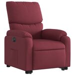 vidaXL Fauteuil inclinable électrique rouge bordeaux tissu