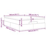 vidaXL Cadre de lit ottoman avec matelas gris foncé 140x200 cm velours