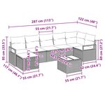 vidaXL Ensemble de Canapés 8 Pièces Marron polyrotin