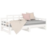 vidaXL Lit coulissant sans matelas blanc bois de pin solide