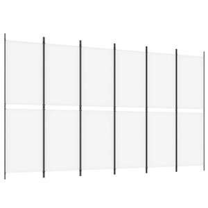 vidaXL Cloison de séparation 6 panneaux Blanc 300x180 cm Tissu