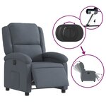 vidaXL Fauteuil inclinable électrique Gris foncé Velours