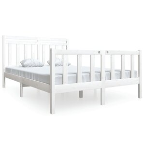 vidaXL Cadre de lit sans matelas blanc bois massif 140x190 cm