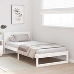 vidaXL Cadre de lit avec tête de lit Blanc 100 x 200 cm Pin massif