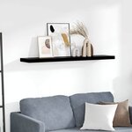 vidaXL Étagère murale flottante Noir brillant 120x23 5x3 8 cm MDF