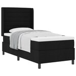 vidaXL Lit à ressorts avec matelas Noir 200 x 80 cm tissu