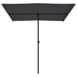 vidaXL Parasol de jardin avec mât en aluminium 2x1 5 m Noir