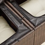 vidaXL Canapé de jardin avec coussins 2 places marron résine tressée
