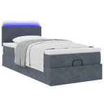 vidaXL Cadre de lit ottoman et matelas gris foncé 90x200 cm velours