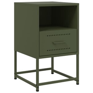 vidaXL Table de chevet vert olive 36x39x60 5 cm acier