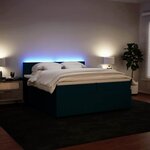 vidaXL Sommier à lattes de lit et matelas Bleu 200x200 cm velours