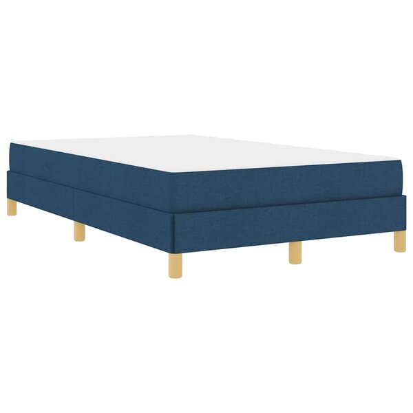 vidaXL Lit à ressorts Bleu  marron 120 x 200 cm Tissu  Bois Engineered