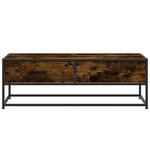 vidaXL Table basse chêne fumé 100x50x35 cm bois d'ingénierie et métal