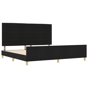 Cadre de lit en tissu noir vidaXL 200x200 cm