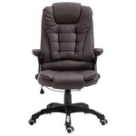 Chaise fauteuil siège de bureau informatique étude similicuir brun 02_0024032