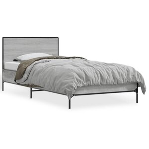 vidaXL Cadre de lit sans matelas sonoma gris 90x200 cm
