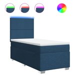 vidaXL Sommier à lattes de lit avec matelas Bleu 80x200 cm Tissu