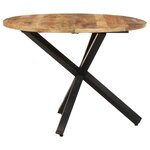 vidaXL Table à dîner ronde 100x100x75 cm Bois de manguier brut