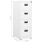 vidaXL Classeur Blanc 46x62x133 cm Acier