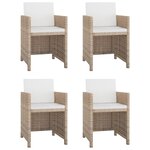 Salon de jardin meuble d'extérieur ensemble de mobilier 5 pièces avec coussins résine tressée beige 02_0016430